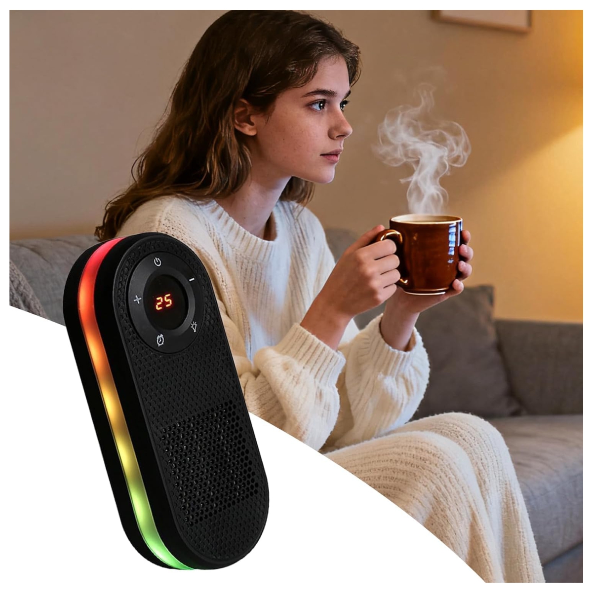 Calentador Ambiente con Control  luz LED
